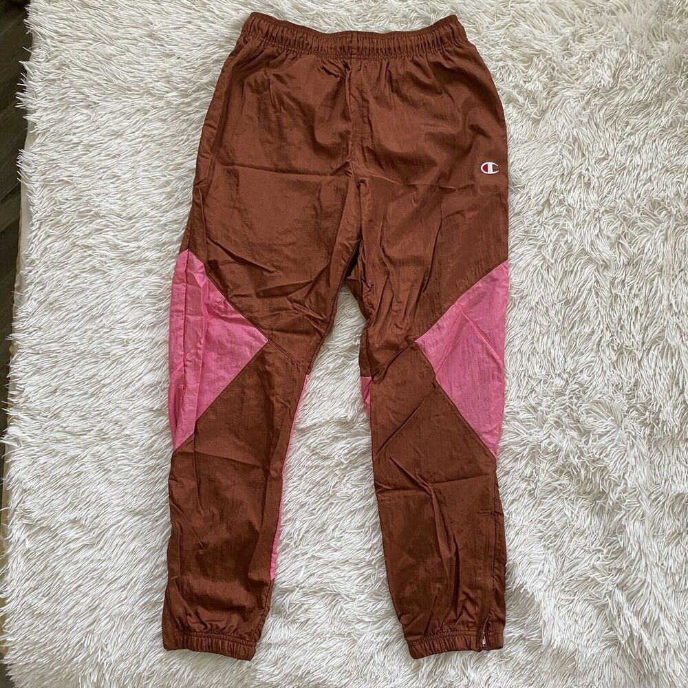 Vintage Champion Windpants Brown & Pink Size Large 80’s/90’s